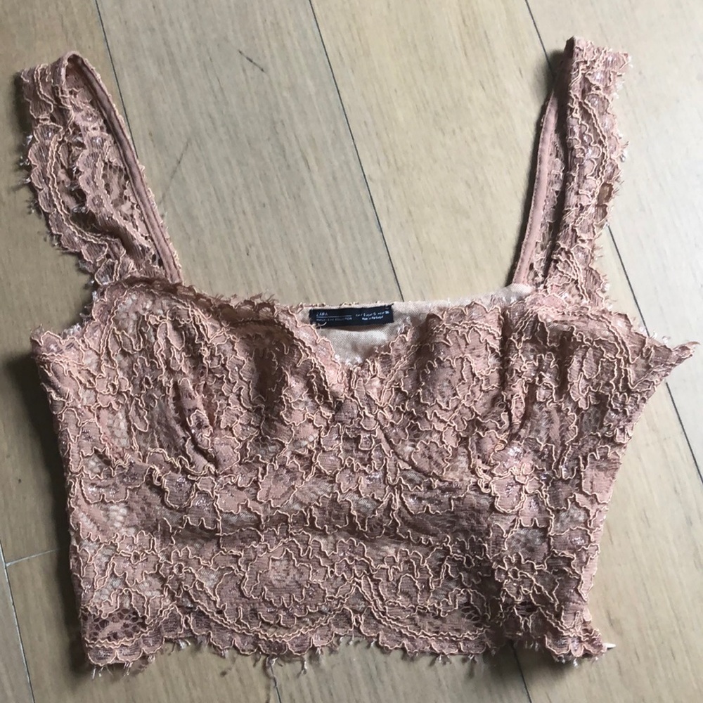 Zara Pink Lace Crop Top